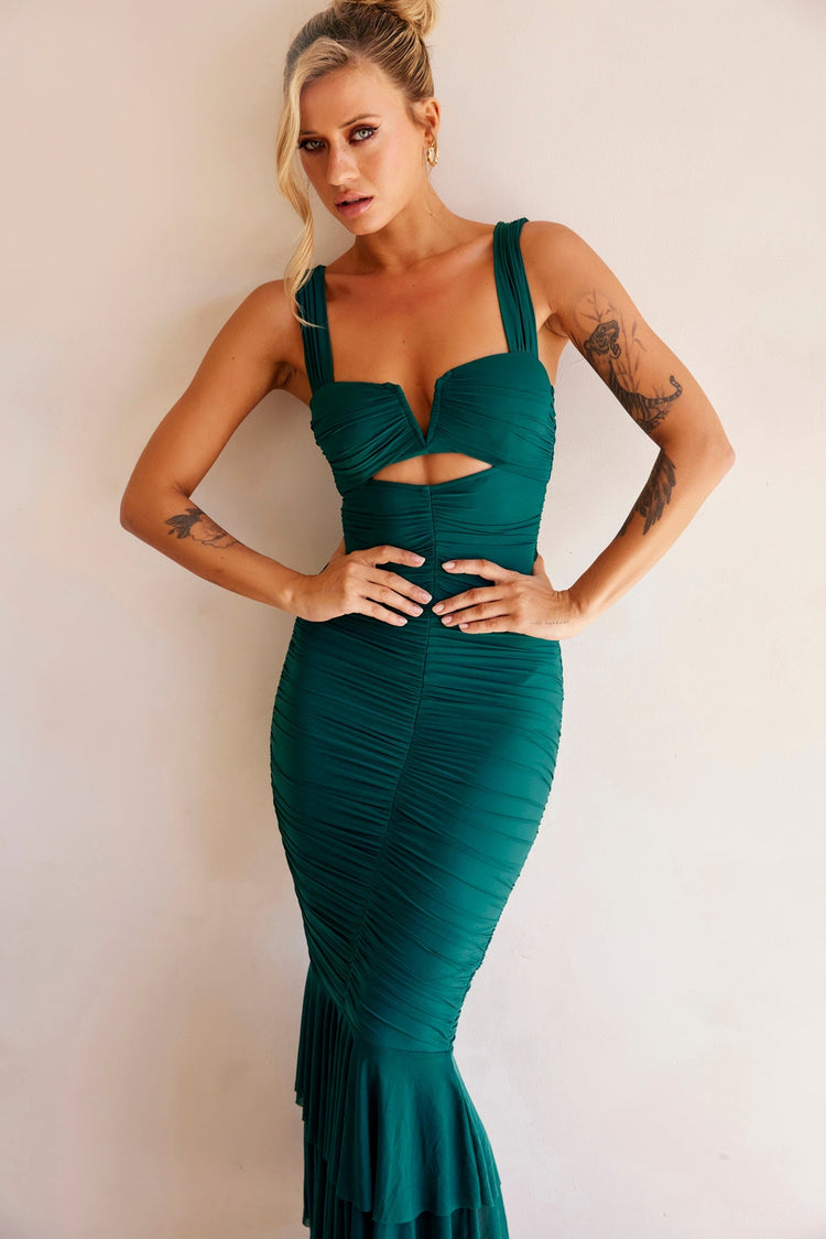 Eternal Muse Maxi Dress - Forest Green DRESSES Sage and Paije