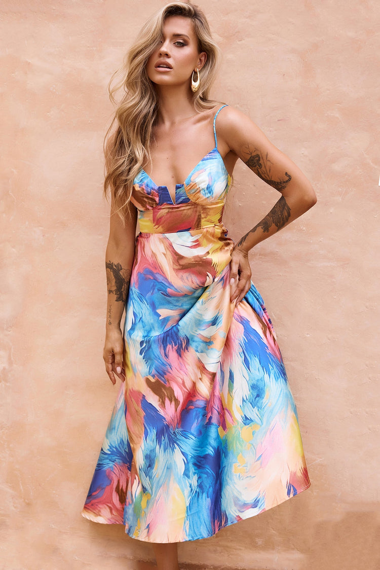 Send Love Maxi Dress - Blue Multi DRESSES Sage and Paije