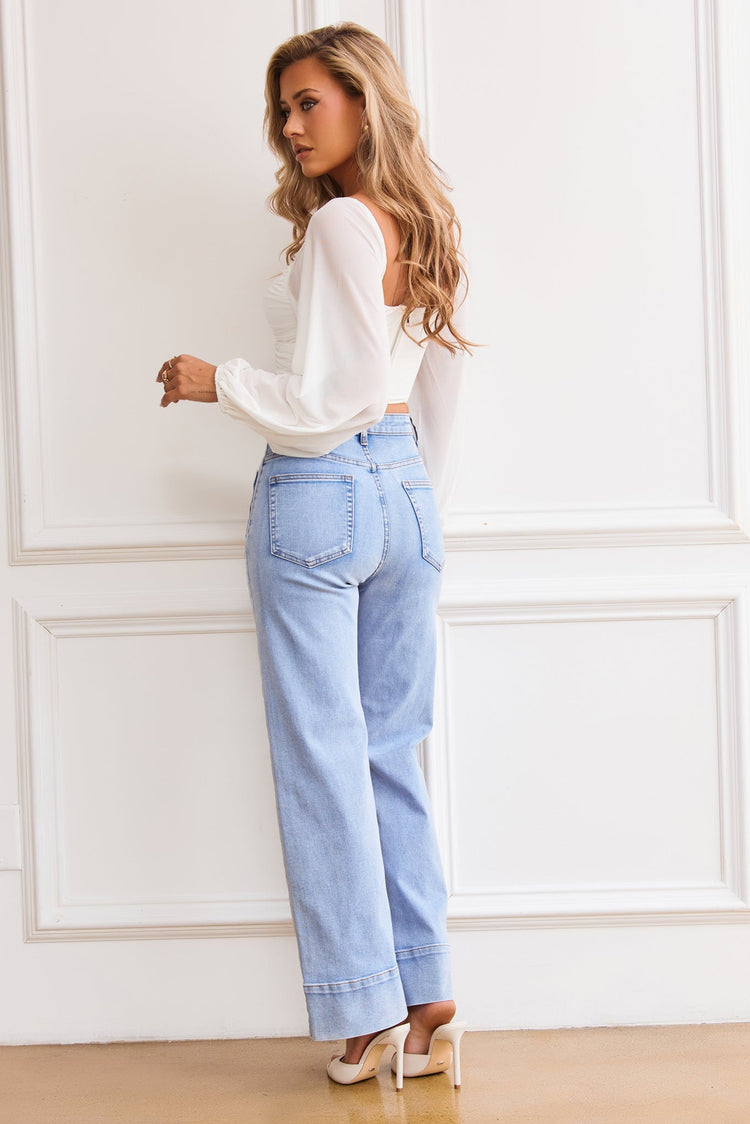 Harper Jeans - Washed Blue DENIM Sage and Paije