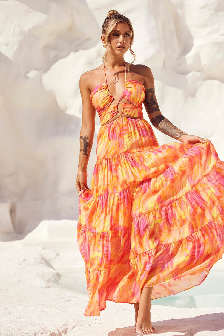 Dreamy Sun Maxi Dress - Orange Multi DRESSES Sage and Paije
