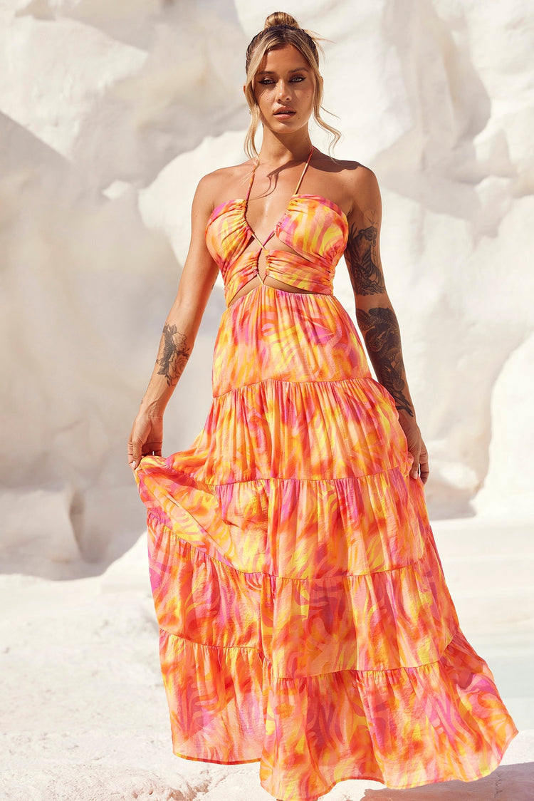 Dreamy Sun Maxi Dress - Orange Multi DRESSES Sage and Paije