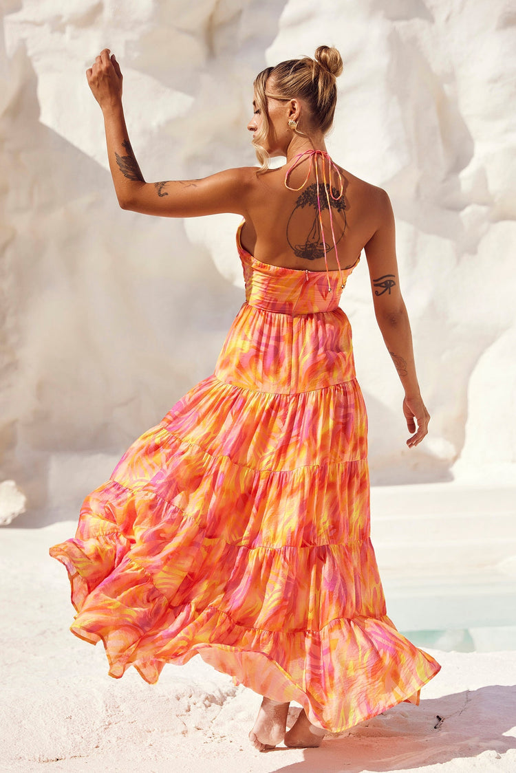 Dreamy Sun Maxi Dress - Orange Multi DRESSES Sage and Paije
