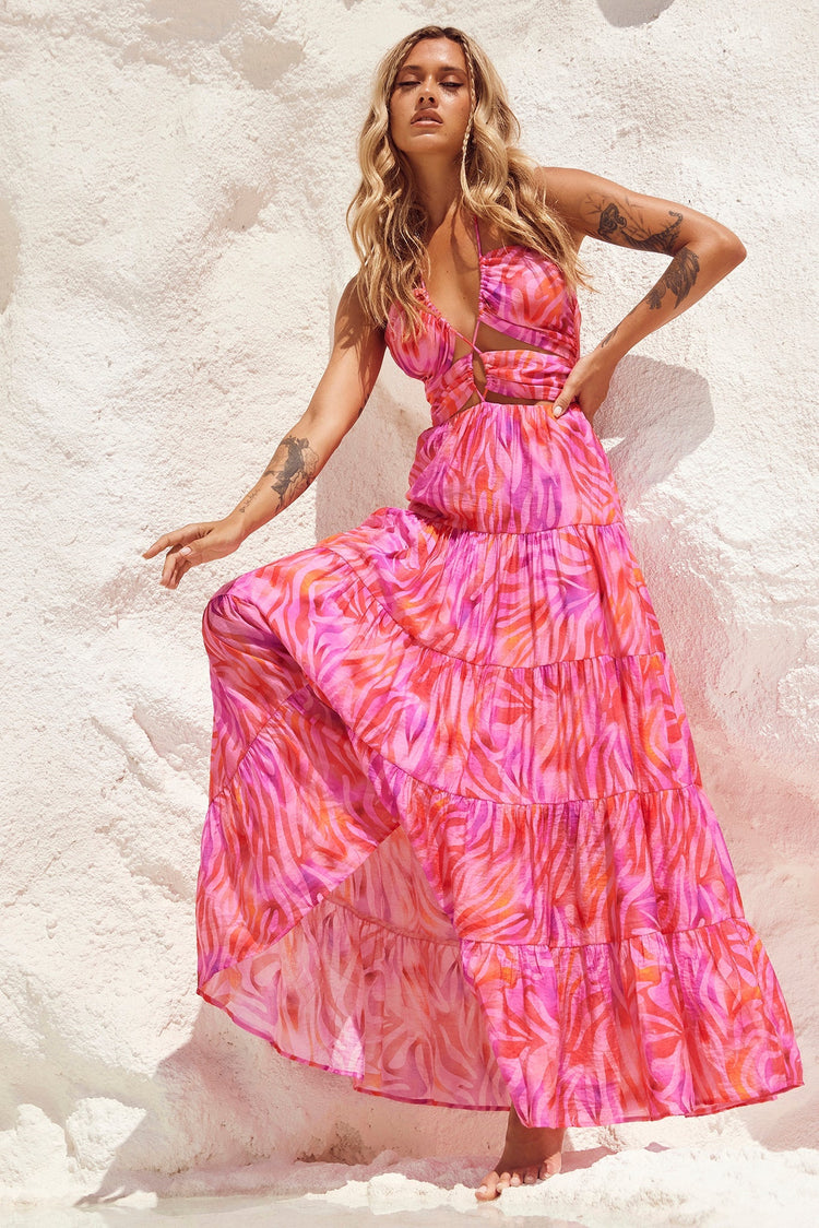 Dreamy Sun Maxi Dress - Pink Multi DRESSES Sage and Paije