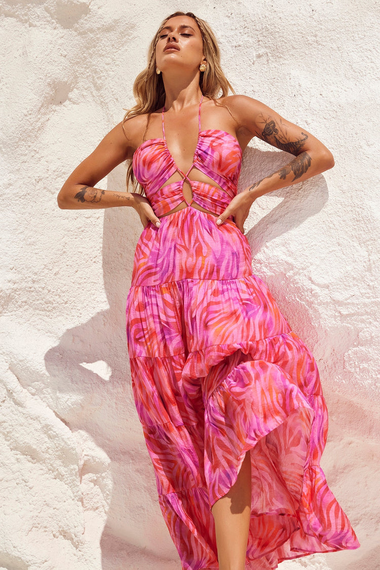 Dreamy Sun Maxi Dress - Pink Multi DRESSES Sage and Paije