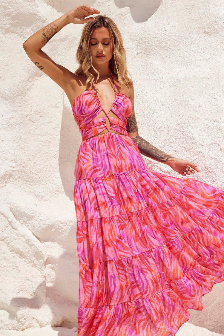 Dreamy Sun Maxi Dress - Pink Multi DRESSES Sage and Paije