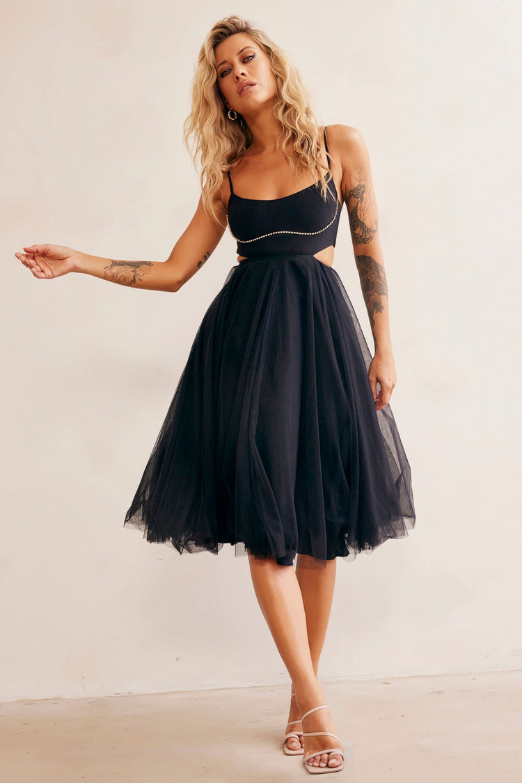 Got Glam Midi Dress - Black DRESSES Sage and Paije
