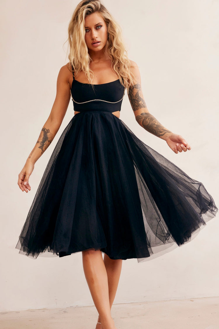 Got Glam Midi Dress - Black DRESSES Sage and Paije