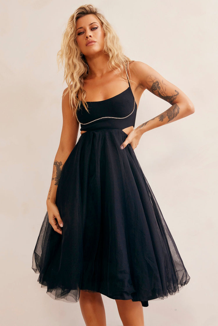 Got Glam Midi Dress - Black DRESSES Sage and Paije