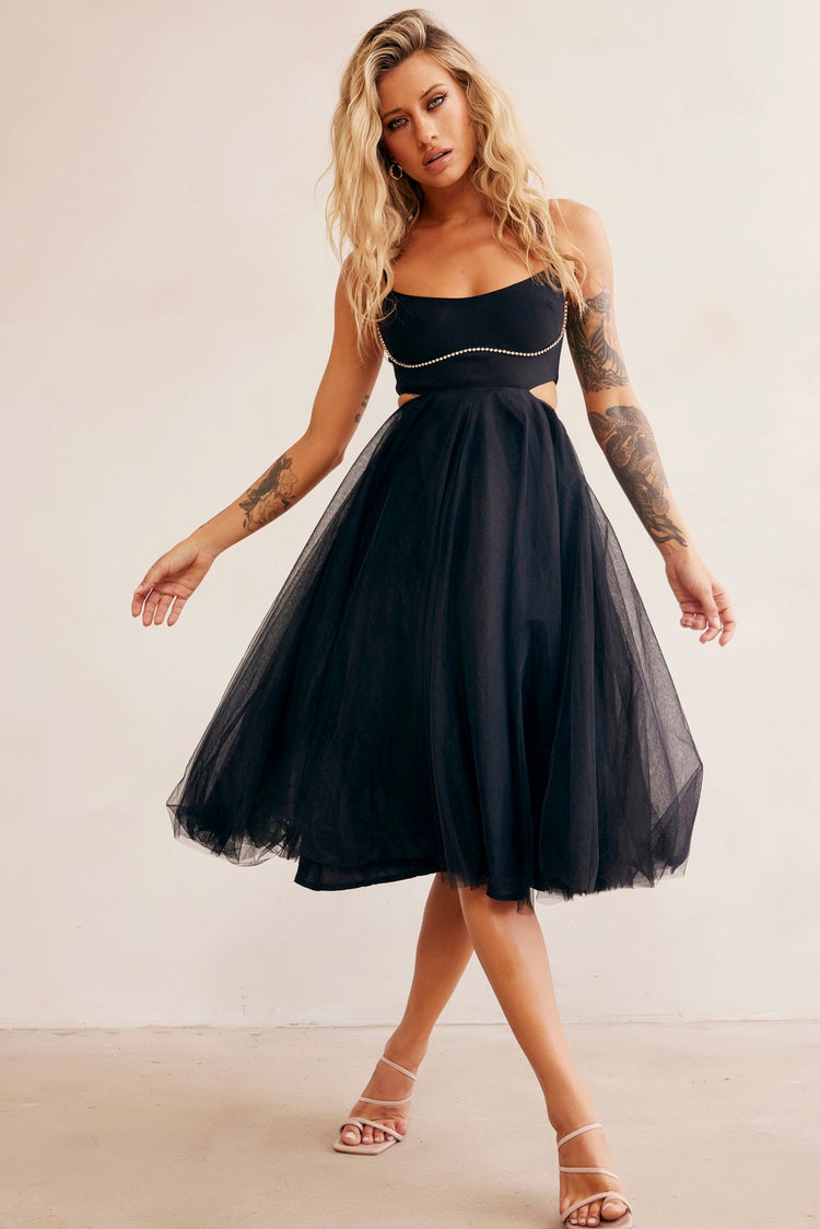 Got Glam Midi Dress - Black DRESSES Sage and Paije