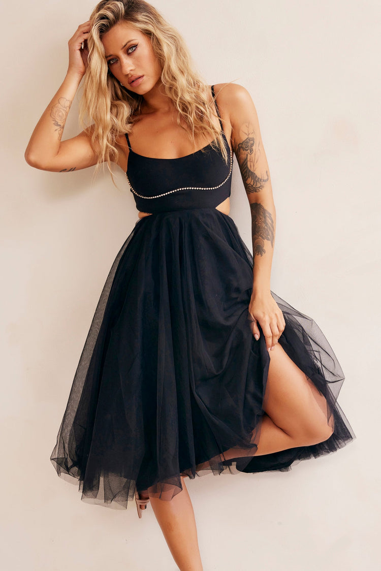 Got Glam Midi Dress - Black DRESSES Sage and Paije