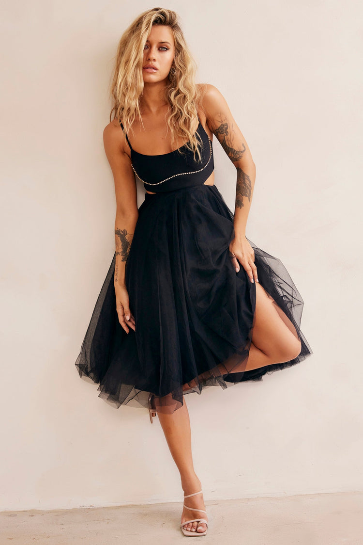 Got Glam Midi Dress - Black DRESSES Sage and Paije