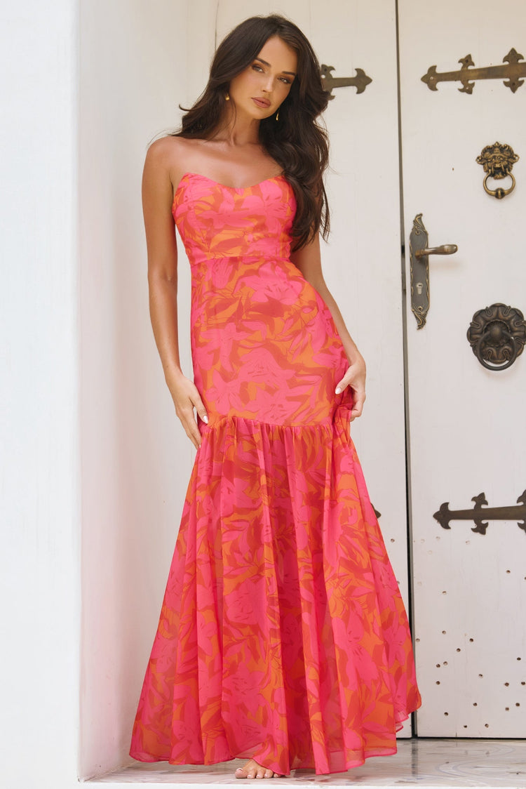 Carnival Colors Maxi Dress - Red DRESSES Sage and Paije
