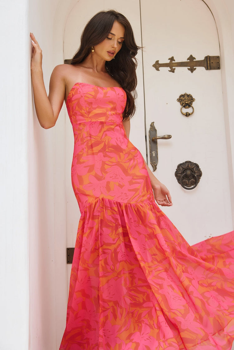 Carnival Colors Maxi Dress - Red DRESSES Sage and Paije