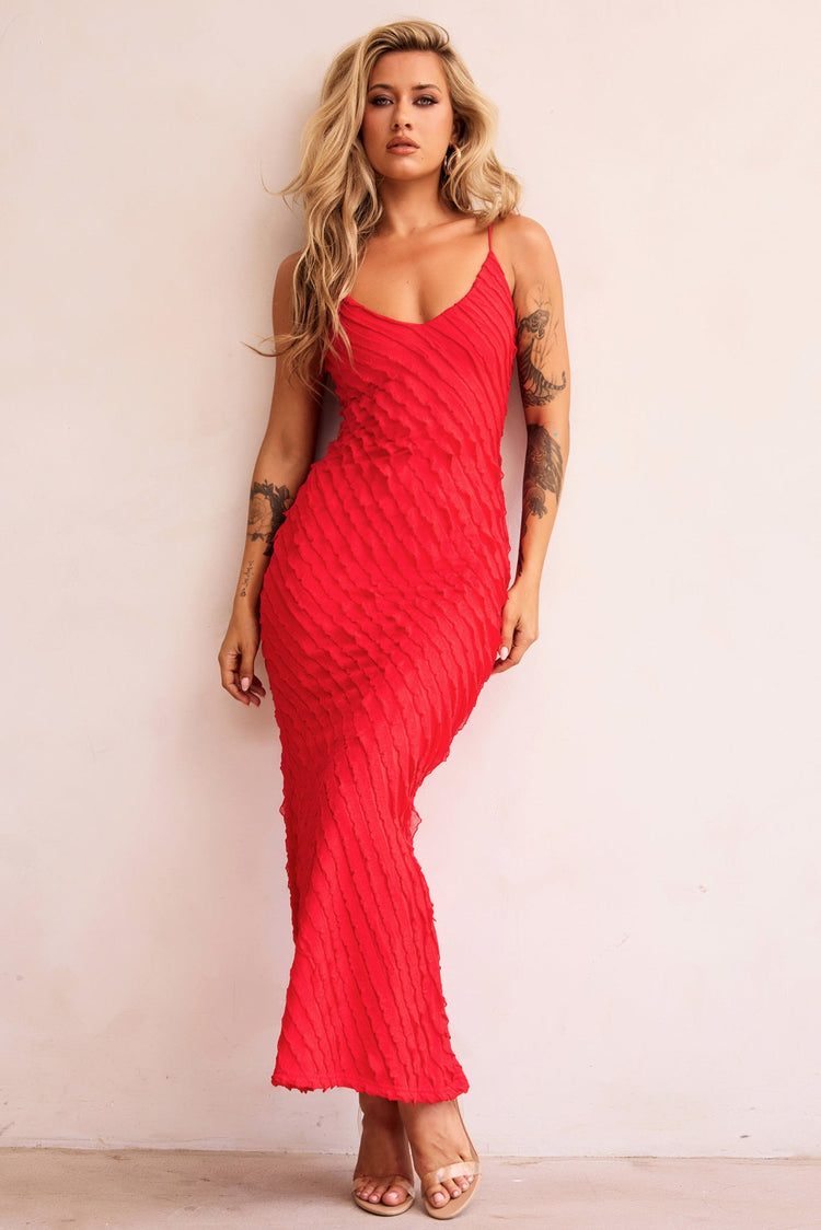 Thelma Maxi Dress - Red DRESSES Sage and Paije