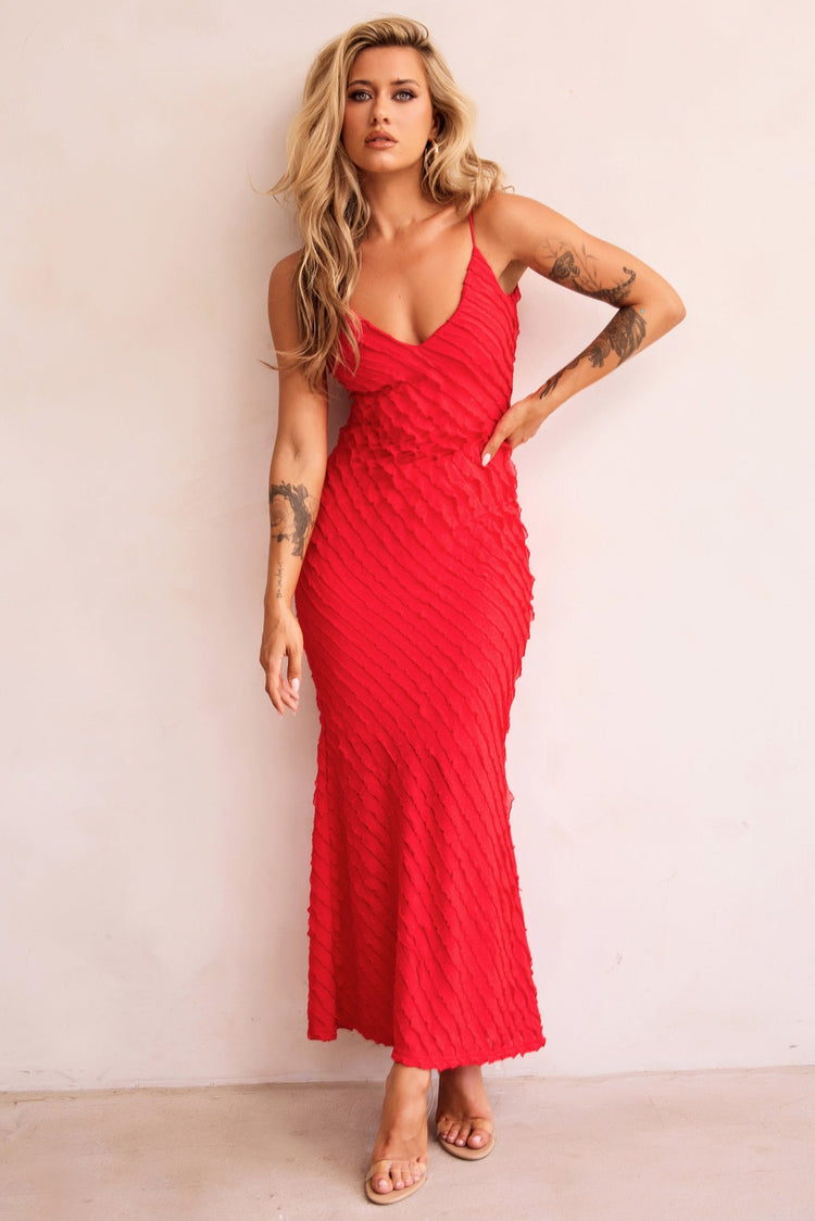 Thelma Maxi Dress - Red DRESSES Sage and Paije