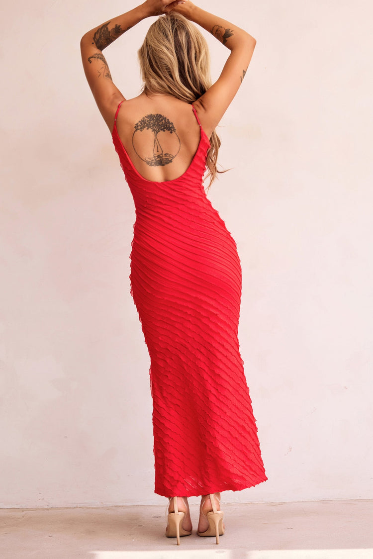 Thelma Maxi Dress - Red DRESSES Sage and Paije