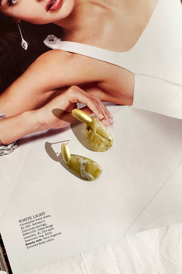 Olive Haze Earrings - Olive ACCESSORIES Sage and Paije