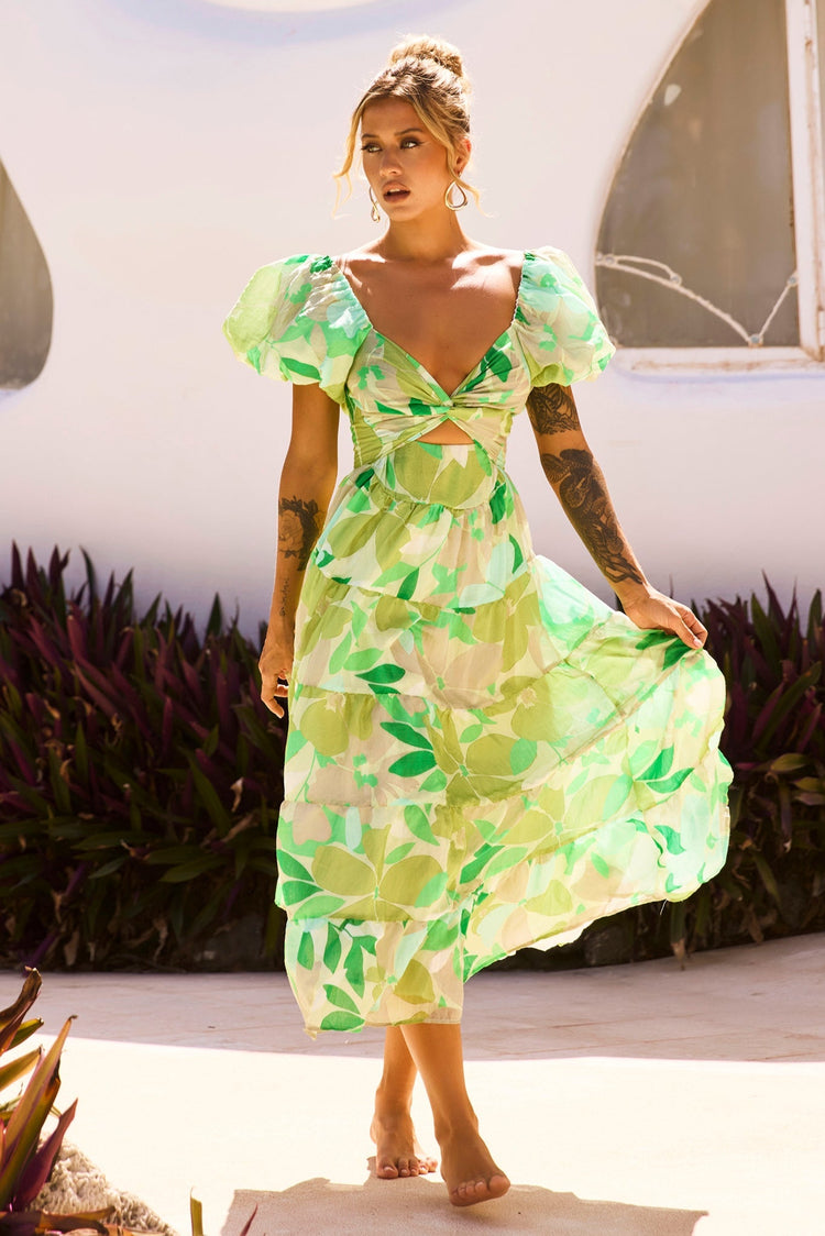 One Clover Midi Dress - Green DRESSES Sage and Paije