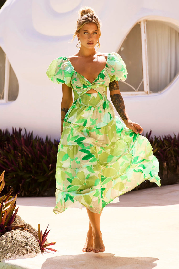 One Clover Midi Dress - Green DRESSES Sage and Paije