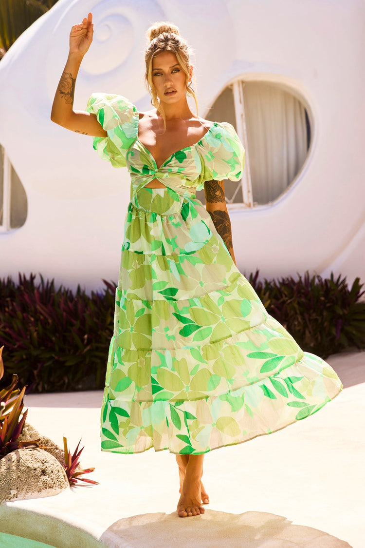 One Clover Midi Dress - Green DRESSES Sage and Paije