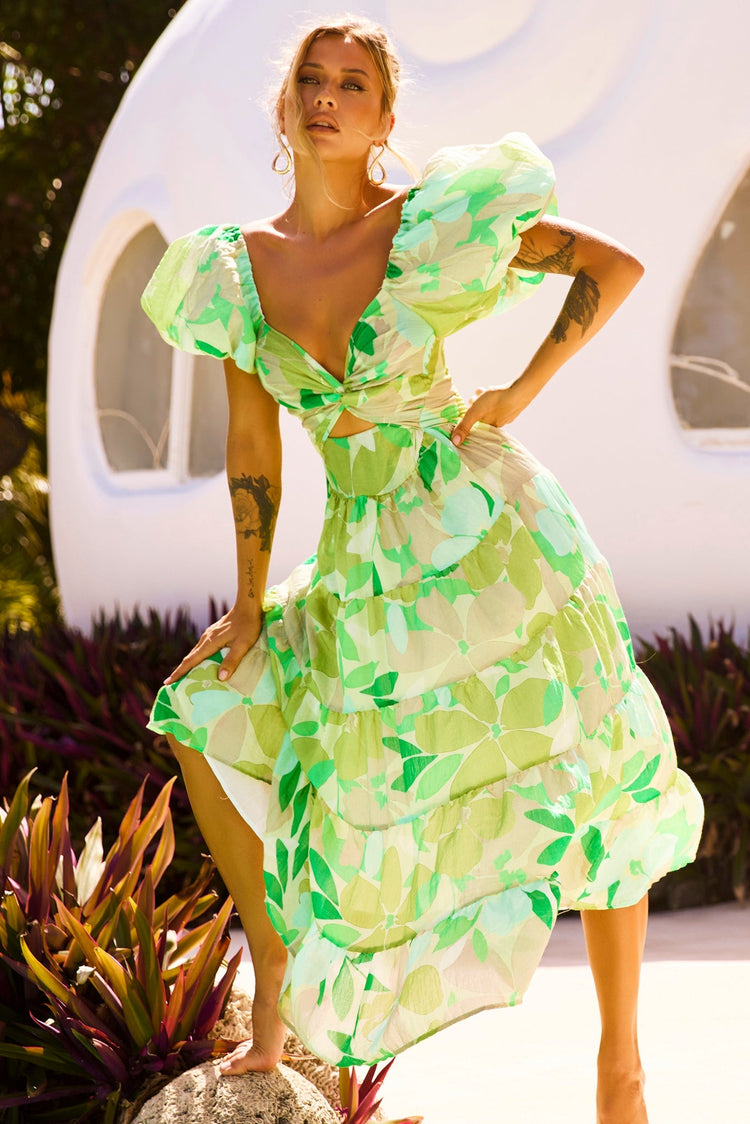 One Clover Midi Dress - Green DRESSES Sage and Paije