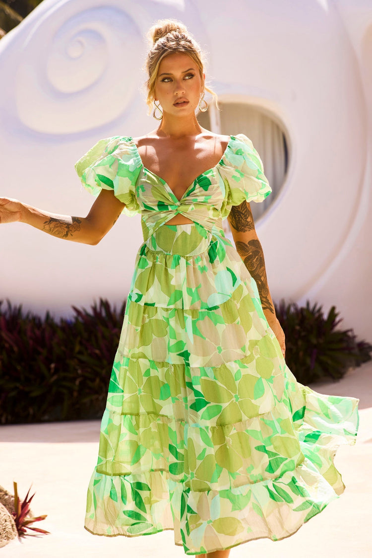 One Clover Midi Dress - Green DRESSES Sage and Paije