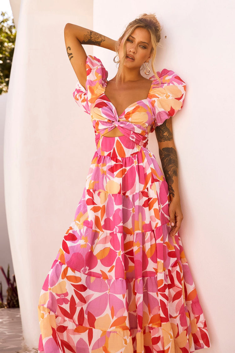 One Clover Midi Dress - Pink DRESSES Sage and Paije