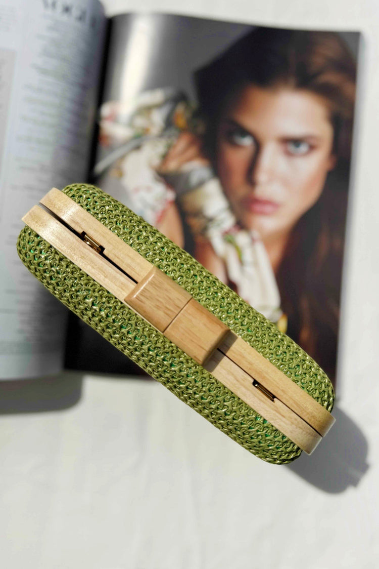 Tea Gardens Clutch Bag - Green ACCESSORIES Sage and Paije