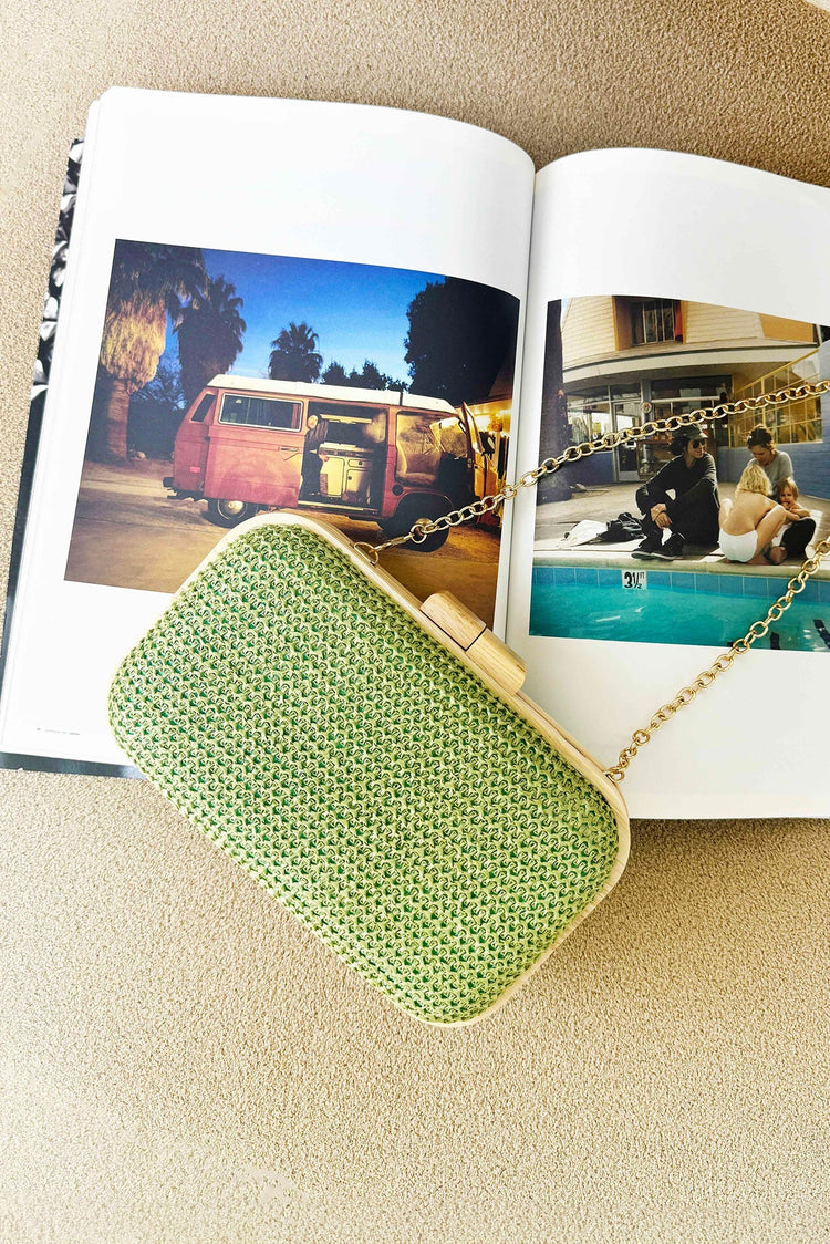 Tea Gardens Clutch Bag - Green ACCESSORIES Sage and Paije
