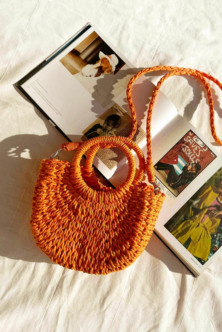Crochet Club Bag - Orange ACCESSORIES Sage and Paije