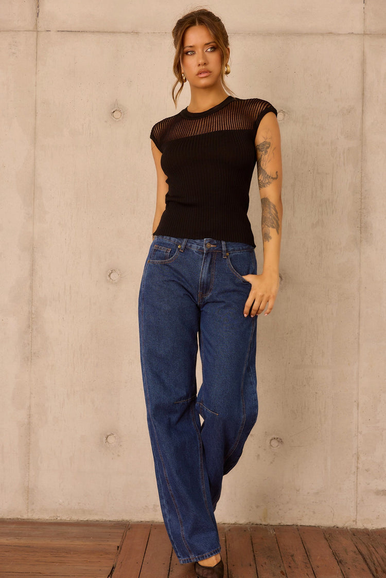 Starlit Dreams Knit Top - Black TOPS Sage and Paije