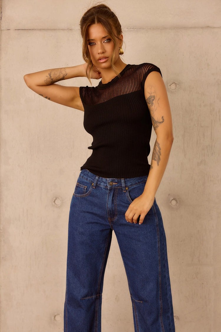 Starlit Dreams Knit Top - Black TOPS Sage and Paije