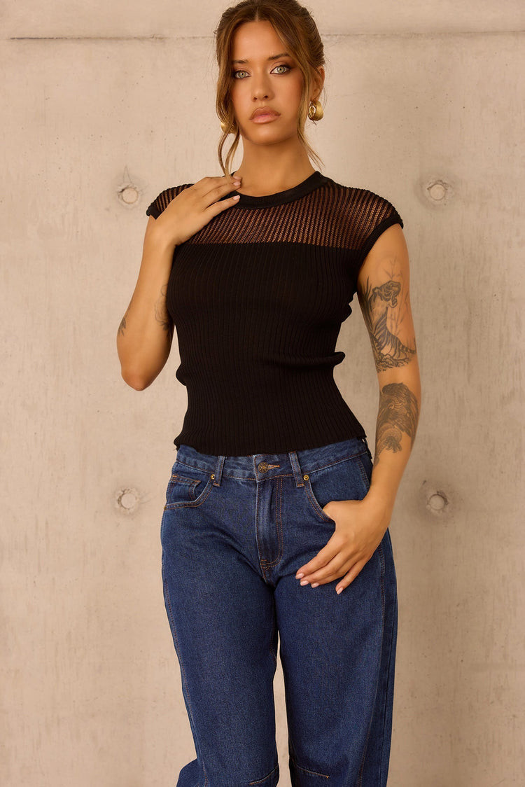 Starlit Dreams Knit Top - Black TOPS Sage and Paije