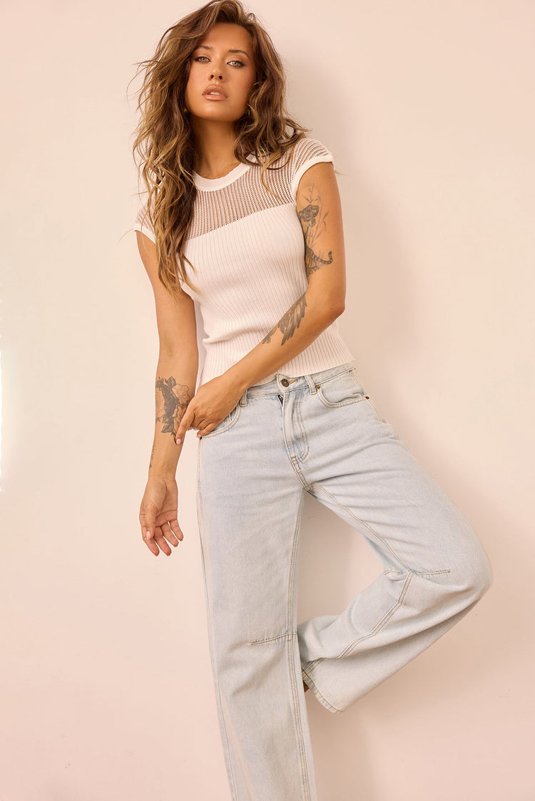 Starlit Dreams Knit Top - White TOPS Sage and Paije