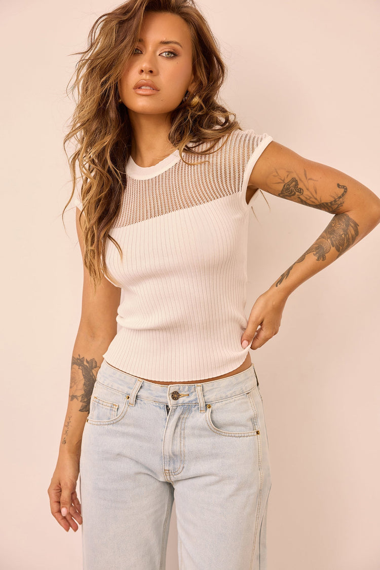 Starlit Dreams Knit Top - White TOPS Sage and Paije