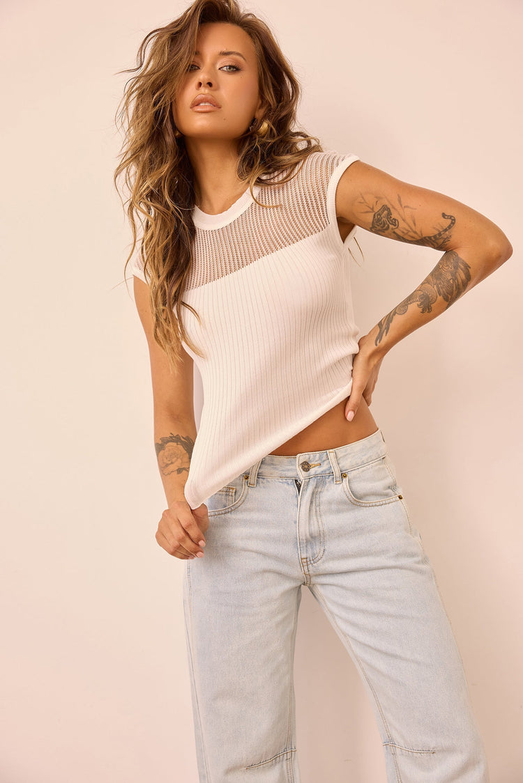 Starlit Dreams Knit Top - White TOPS Sage and Paije