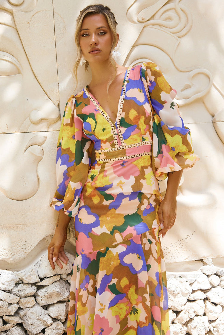 Pretty Please Maxi Dress - Yellow Multi DRESSES Sage and Paije