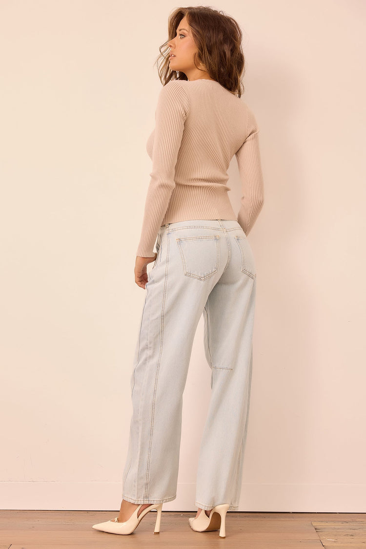Ridgeway Knit Top - Beige TOPS Sage and Paije