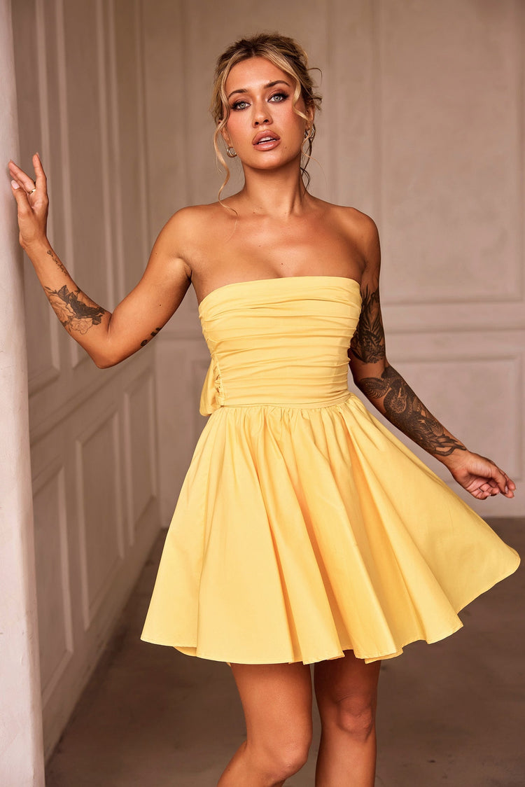 Sugar Crush Mini Dress - Yellow DRESSES Sage and Paije