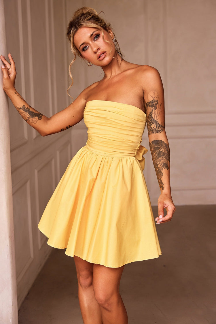 Sugar Crush Mini Dress - Yellow DRESSES Sage and Paije