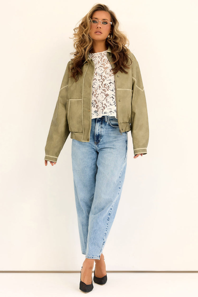 Cozy Opal Vegan Jacket - Khaki