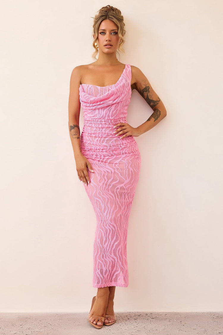 Spotlight Lace Maxi Dress - Pink-DRESSES