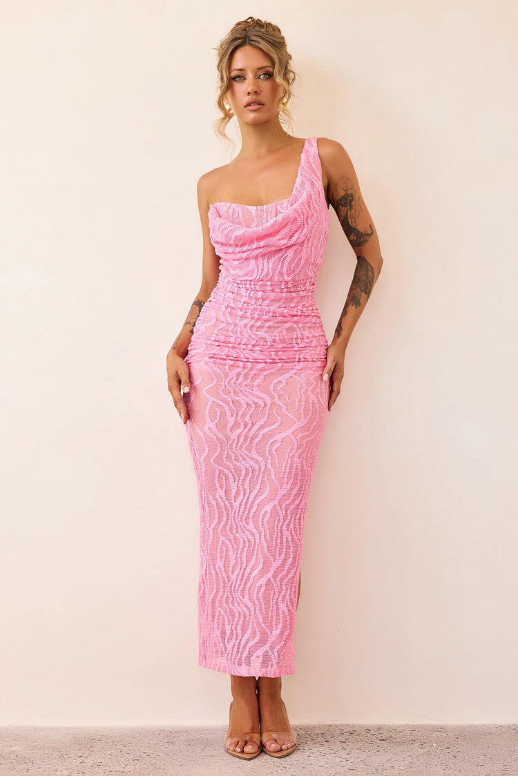 Spotlight Lace Maxi Dress - Pink-DRESSES