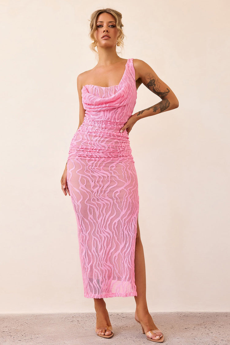 Spotlight Lace Maxi Dress - Pink-DRESSES