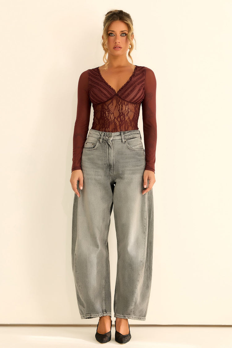 Riviera Lace Top - Chocolate
