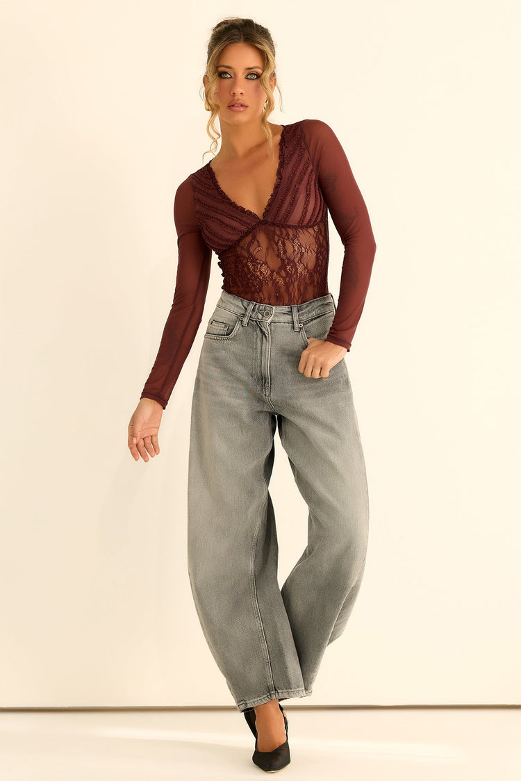 Riviera Lace Top - Chocolate
