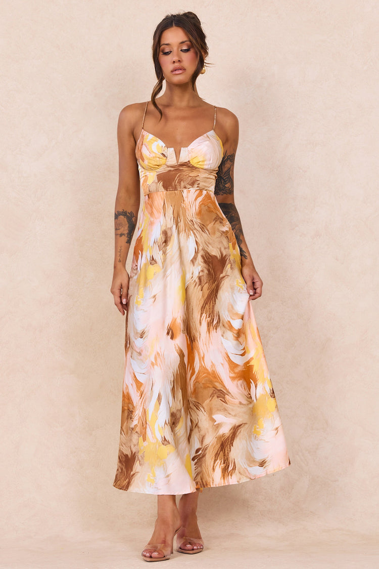 Send Love Maxi Dress - Orange Multi