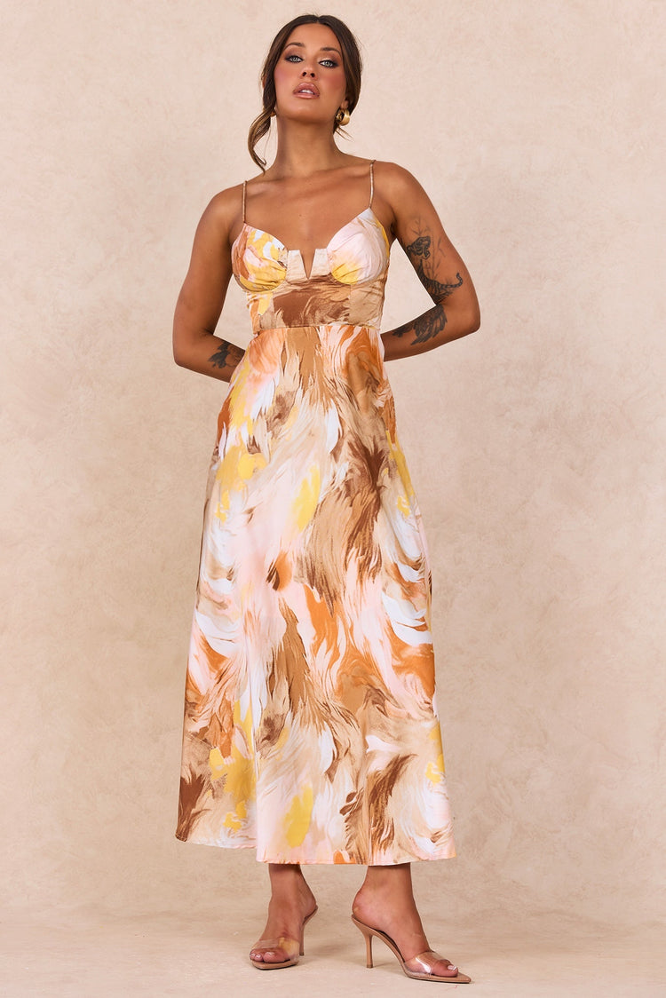 Send Love Maxi Dress - Orange Multi