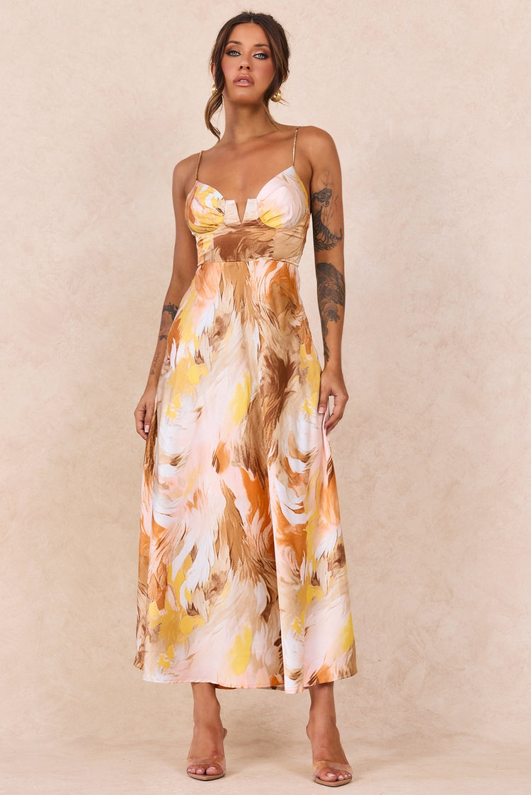 Send Love Maxi Dress - Orange Multi