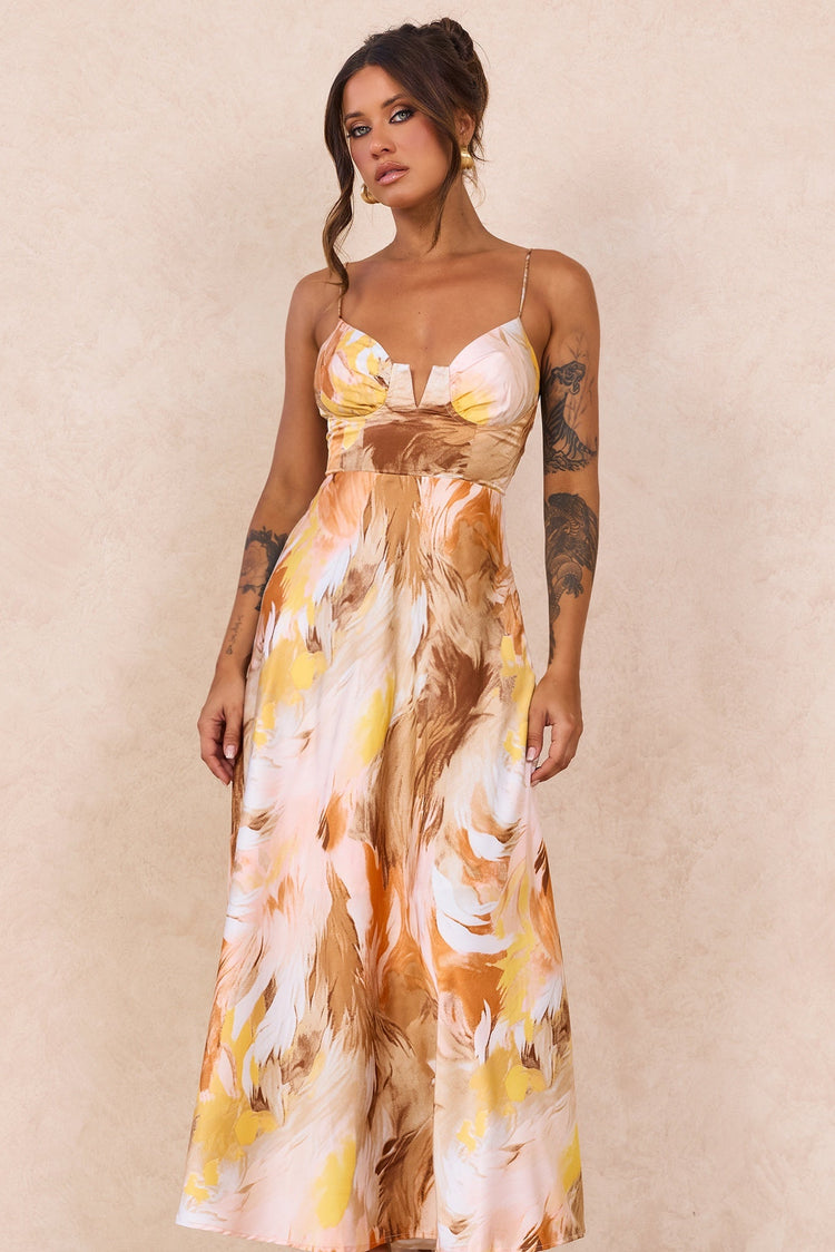 Send Love Maxi Dress - Orange Multi